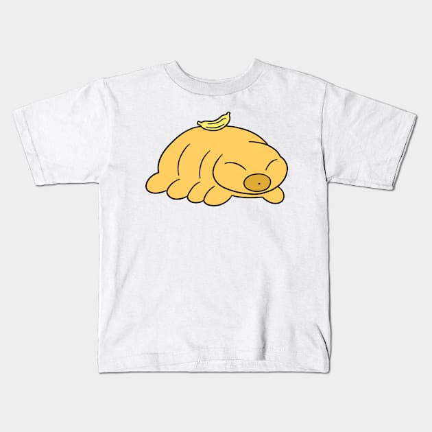 Banana Water Bear Kids T-Shirt by saradaboru